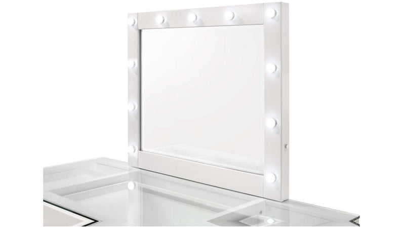 Avery White Vanity Set w/LED Mirror - Ornate Home
