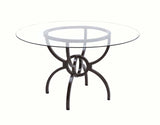 Aviano Gunmetal & Round Glass Dining Table - Ornate Home