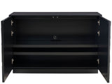 Cosmo Matte Black 48" Wide Two-Door Chest With Pyrite Texture