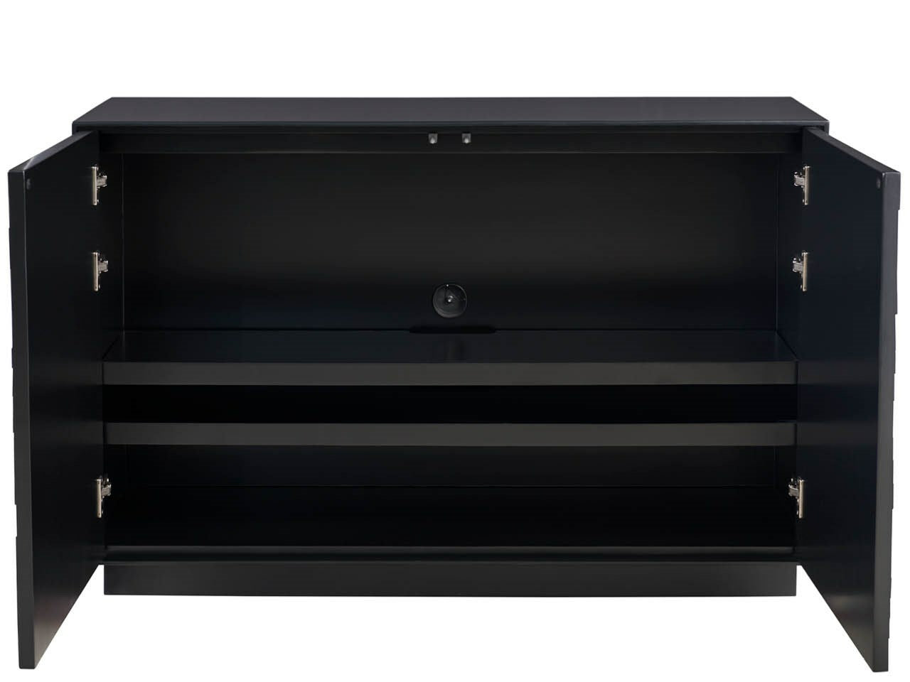 Cosmo Matte Black 48" Wide Two-Door Chest With Pyrite Texture