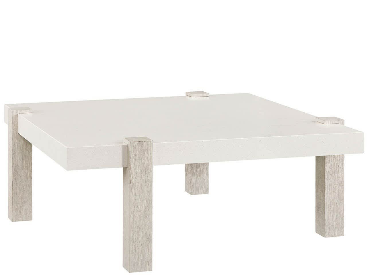 Modern White/Mist 44" Wide Quartz Top Light Oak Base Square Cocktail Table