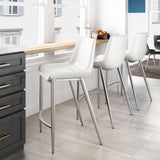 Magnus White & Silver Counter Stool (Set of 2)