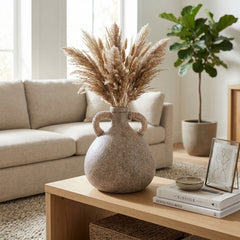 Igerna Taupe/Brown Large Aldo Woven Handle Vase