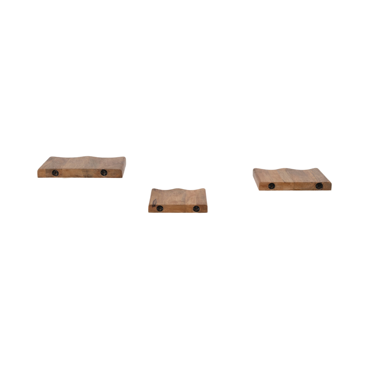 Upton Brown Mango Wood Shelves (Set of 3)