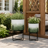 Nicoleham Green/White/Black Planters (Set of 2)