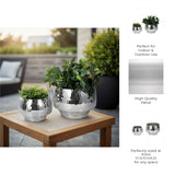 Antonshaw Silver Curved Disco Mosaic Planters (Set of 2)