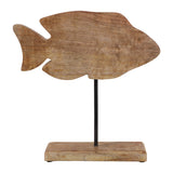 Duncanwick Blue/Brown Large Wood Fish on Base