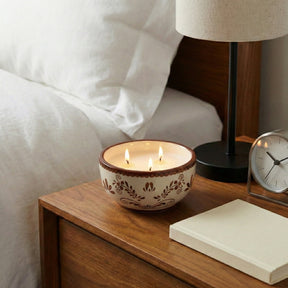 Trona Brown/White Coffee Hand Painted Candle
