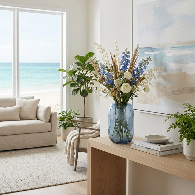 Dovercross Blue/White Large Glass Vase