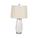 Clam Beach Champagne/Cream Capiz Table Lamp with Acrylic Base
