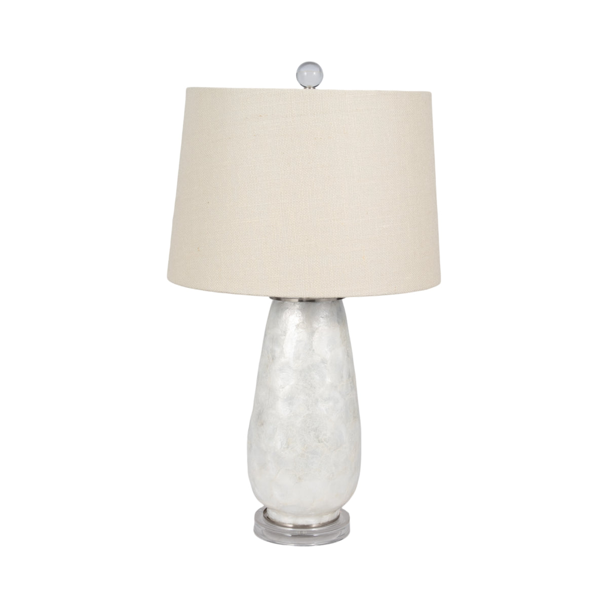 Clam Beach Champagne/Cream Capiz Table Lamp with Acrylic Base