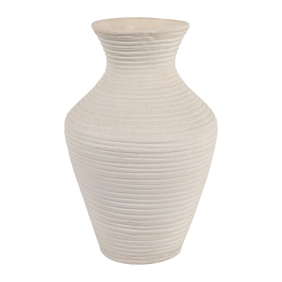 Brazos Ivory Medium Paper Mache Ribbed Vase