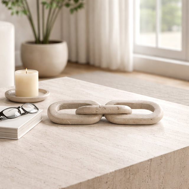 Slagger Tan Travertine 3 Link Chain Decor