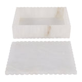 Meridian White Ribbed Alabaster Box