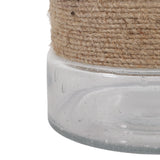 Paloma Natural/Clear Large Rope and Glass Hurricane