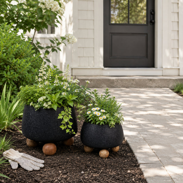 Albafield Black/Tan Planters (Set of 2)
