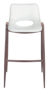Desi White & Walnut Barstool (Set of 2)