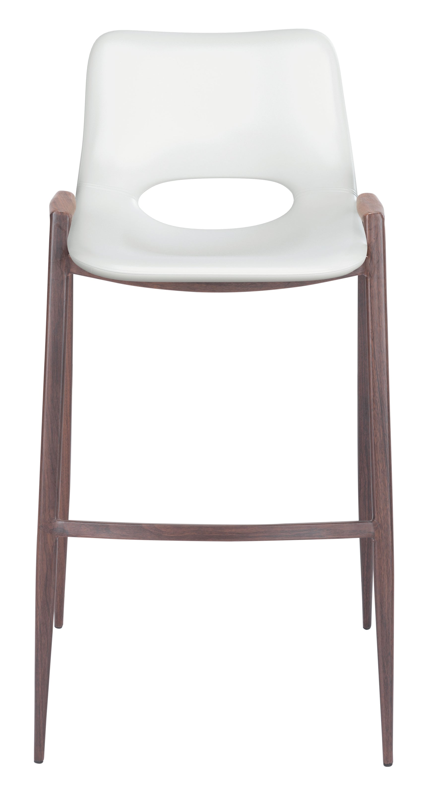 Desi White & Walnut Barstool (Set of 2)