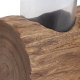 Shrub Light Brown Wood Log 5-Cup Tealight Holder