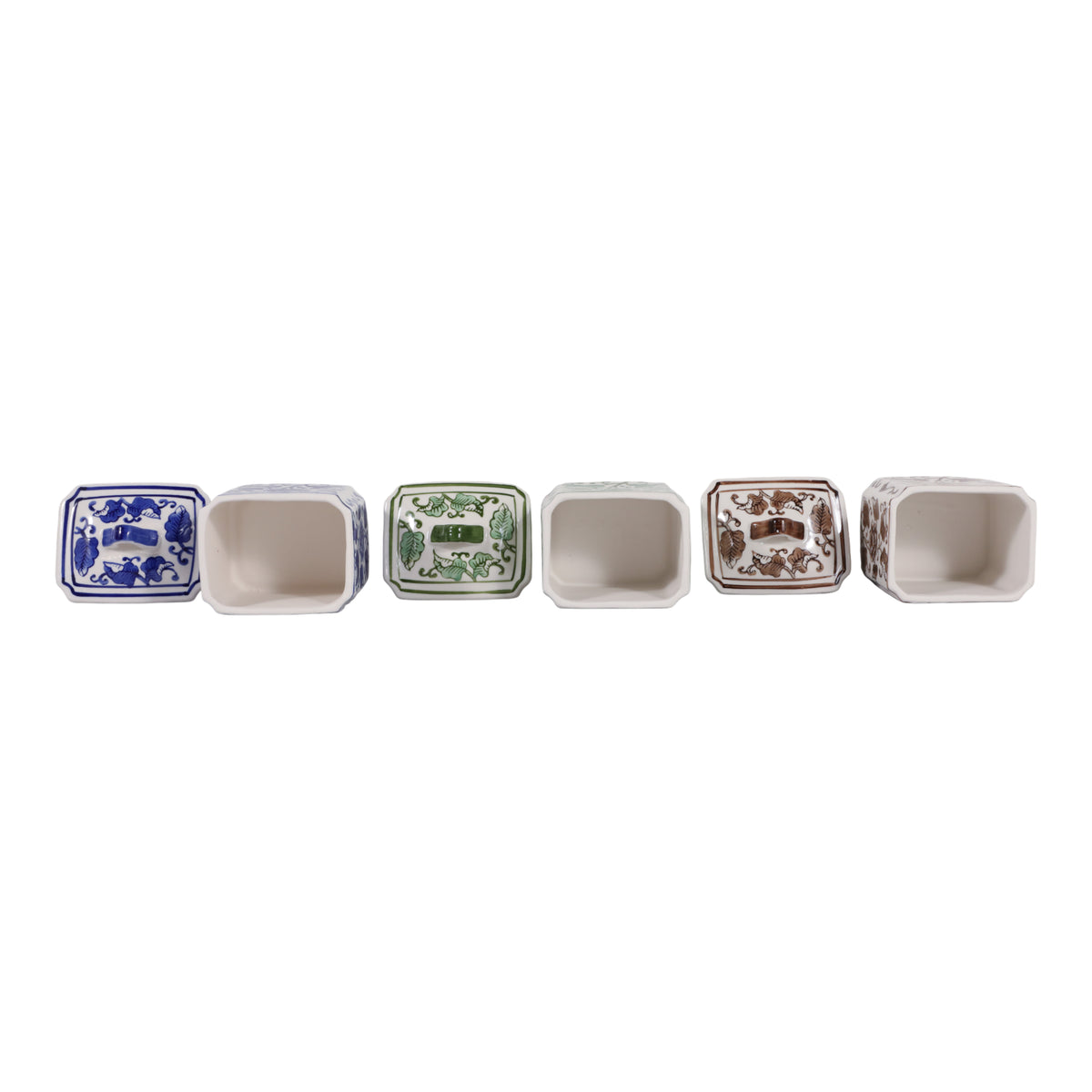 Hendonrun White/Blue/Brown Jars (Set of 3)