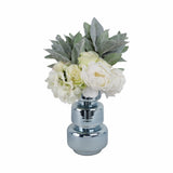 Piru Blue/Silver Small Stacked Cylinder Glass Vase
