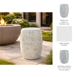 Peytonwell Green/White Garden Stool