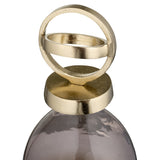 McAvoy White/Gold Small Glass Bottle with Sphere Lid