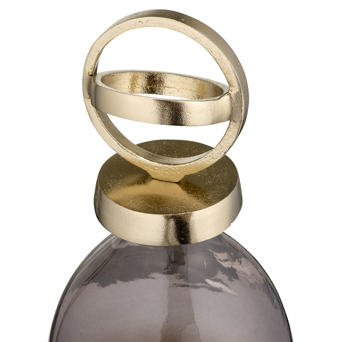McAvoy White/Gold Small Glass Bottle with Sphere Lid