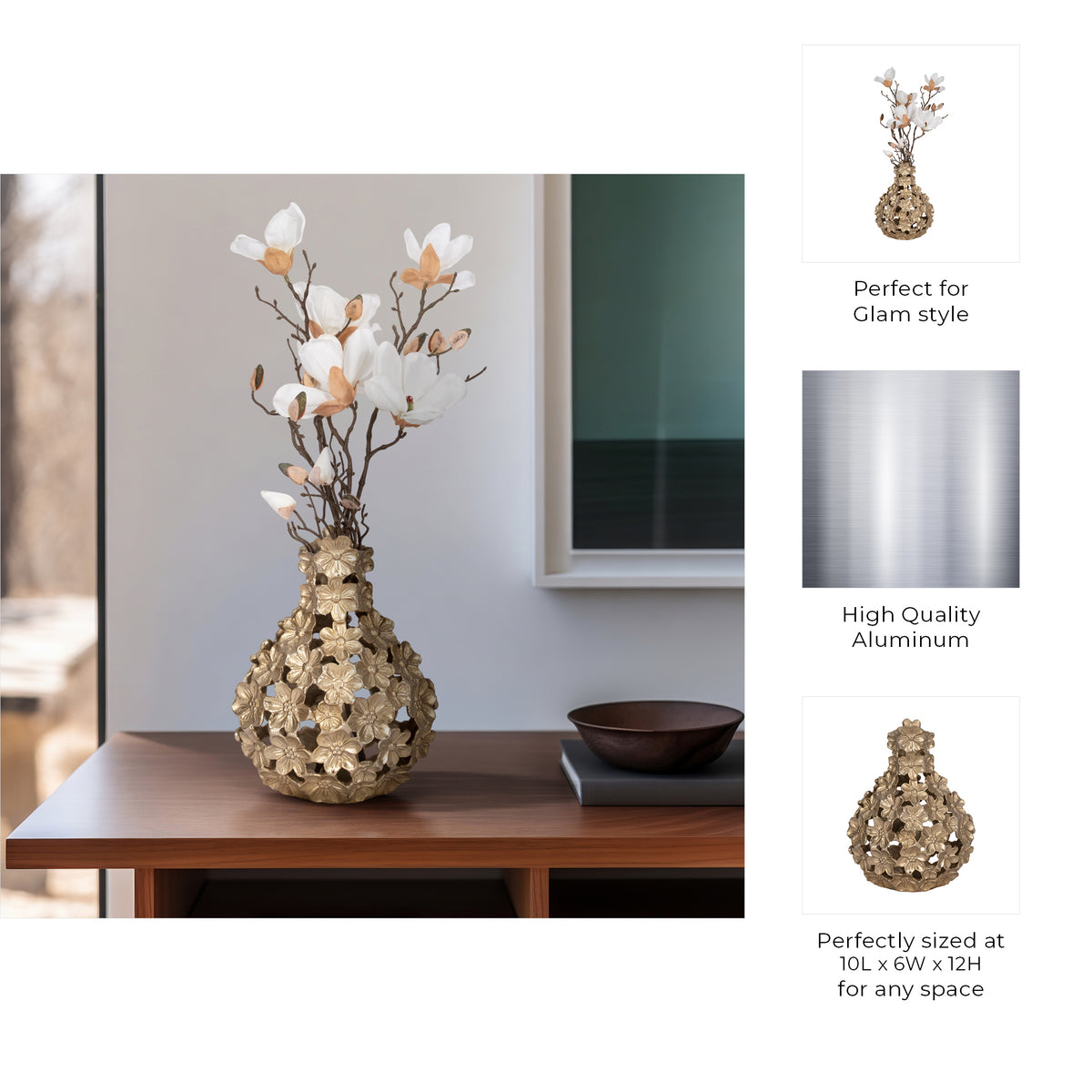 Lynnford Gold Small Vase