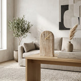 Claussenius Beige/Brown Arch Marble Table Clock