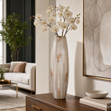 Atherton Multicolor Large Opal Finish Curved Glass Vase