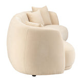 La Crescenta Ivory/Beige 4-Seat Curved Sofa