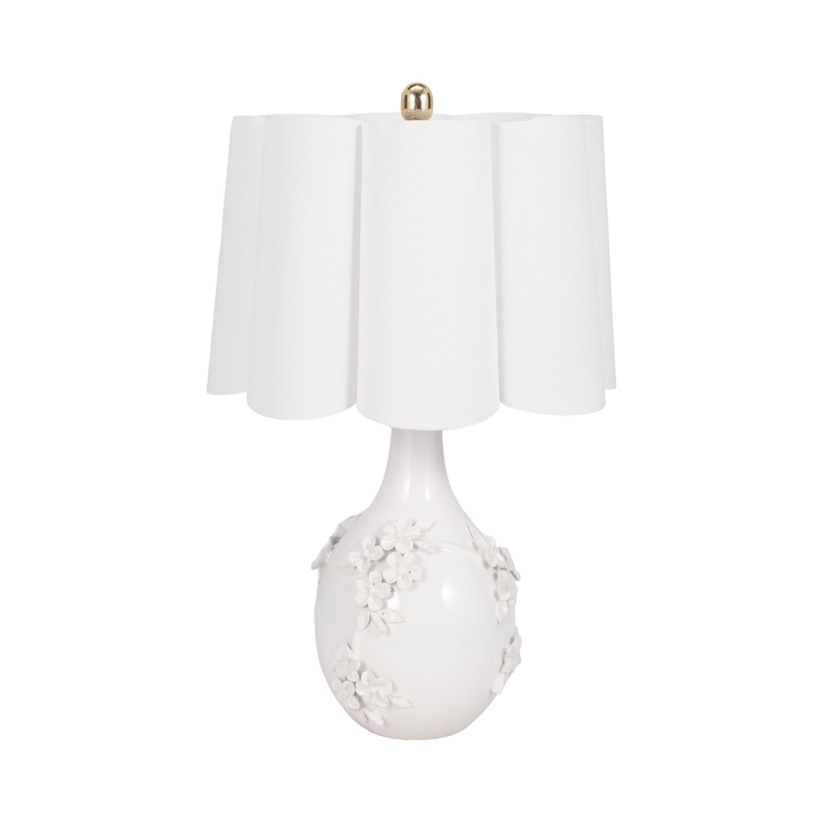 Dow Cream Floral Applique Table Lamp