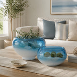 Reynolds Blue Glass Decorative Bowls (Set of 2)