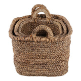 Edom Natural Water Hyacinth Chunky Baskets (Set of 3)