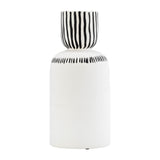 Dozier White/Black Ceramic Sleeping Man Flower Vase