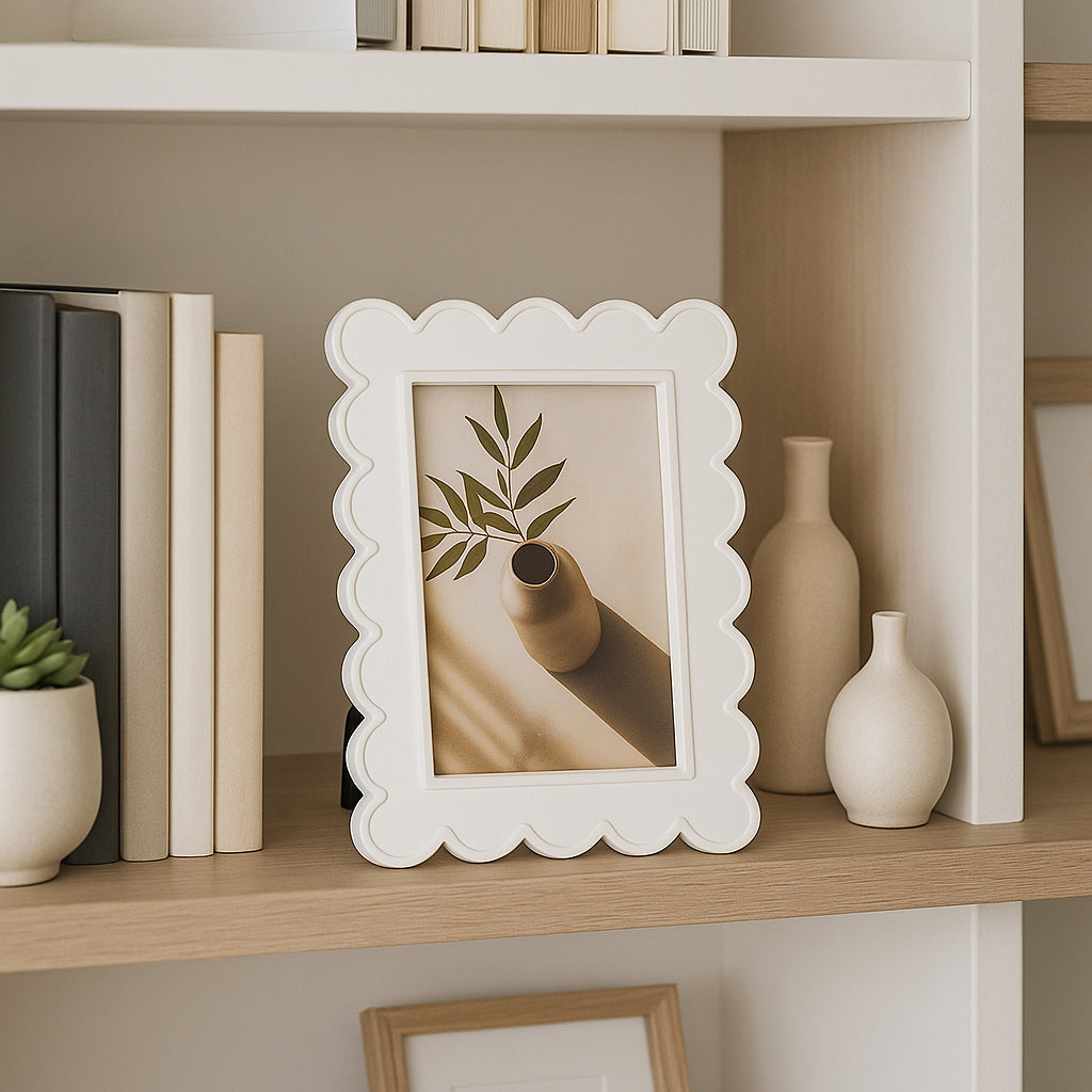 Duarte White 4x6 Scallop Edge Photo Frame - 20419-01EC