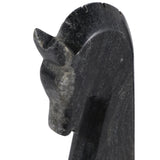 Coffee Black/White Marble Rustic Horse Bookends (Set of 2)