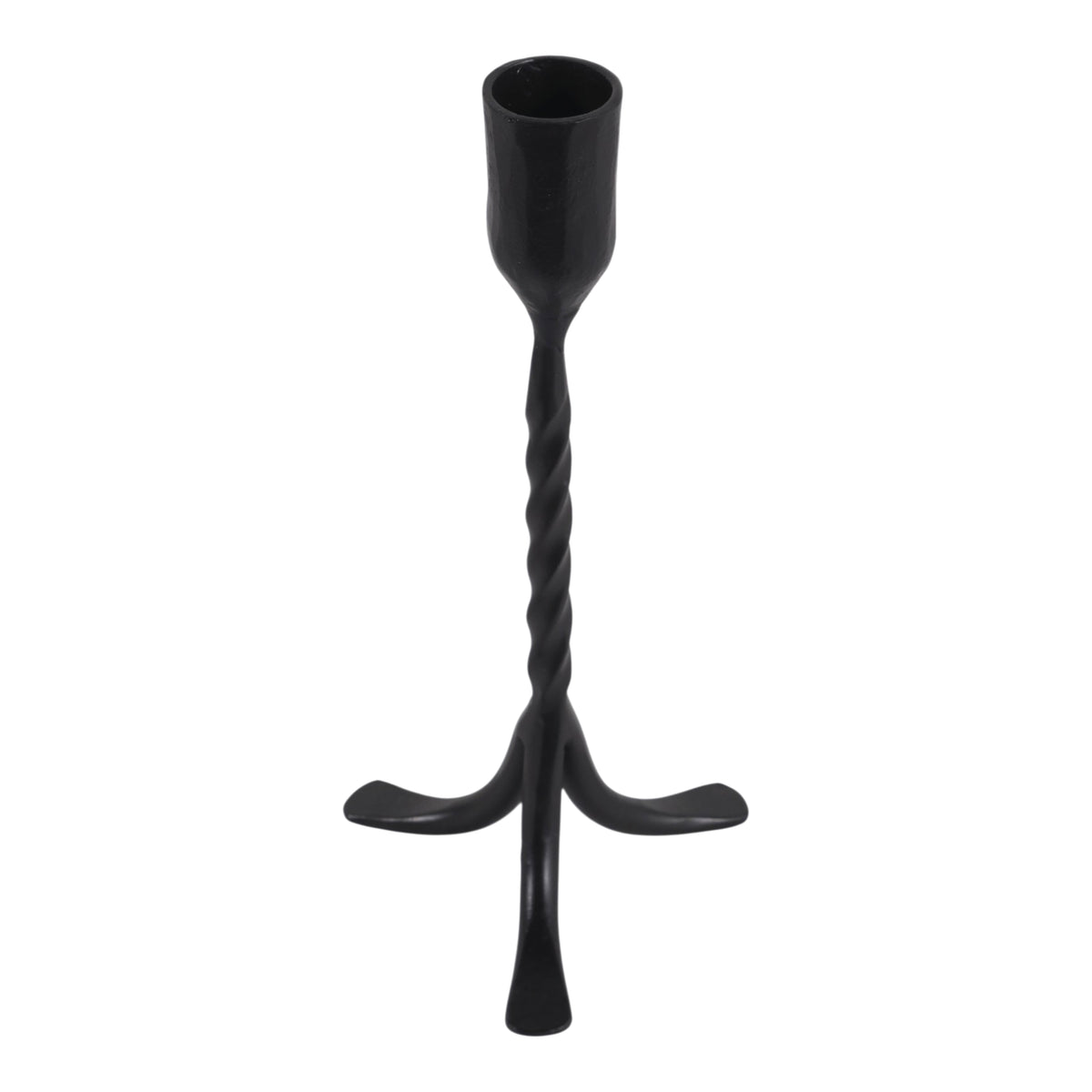 Wahtoke Black Small Twisted Iron Taper Holder