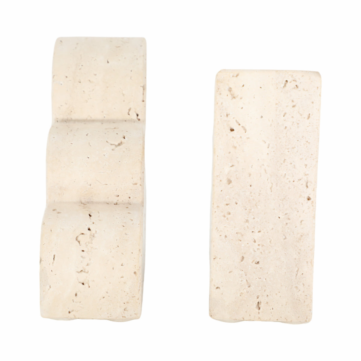 Roche Tan Travertine Cloud Bookends (Set of 2)