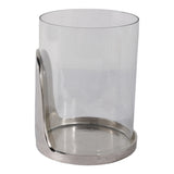 Wilson Grove Silver/Clear Metal Base Hurricane Pillar Holder