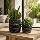Bellcross Black/Gray Planters (Set of 2)
