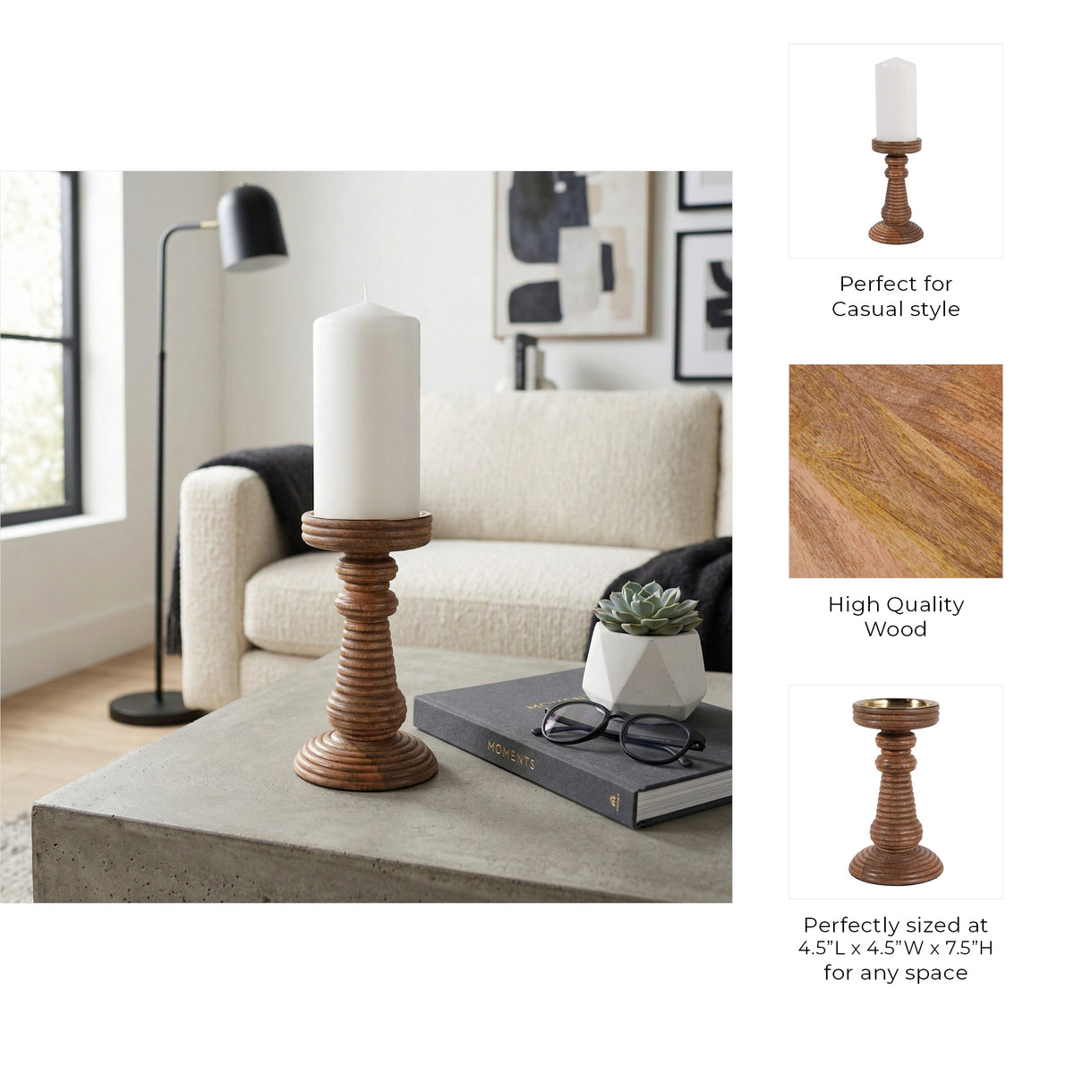 Hackettridge Brown/Tan Small Candle Holder