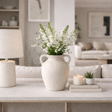 Drakewell Ivory Paper Mache Vase with Handles