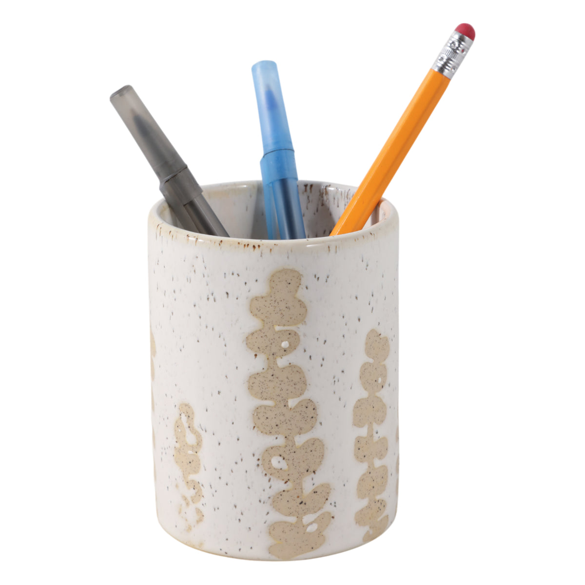 Ponca Ivory/Tan Wild Plant Pencil Cup
