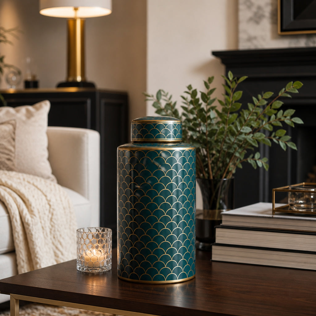 Kiesel Gold Ceramic Crackle Jar