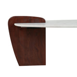 Crestmore White Marble and Wood Modern Coffee Table