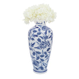 Ortonville Blue/White Ceramic Chinoiserie Vase