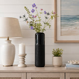 Coromar Black Ceramic Grooved Vase