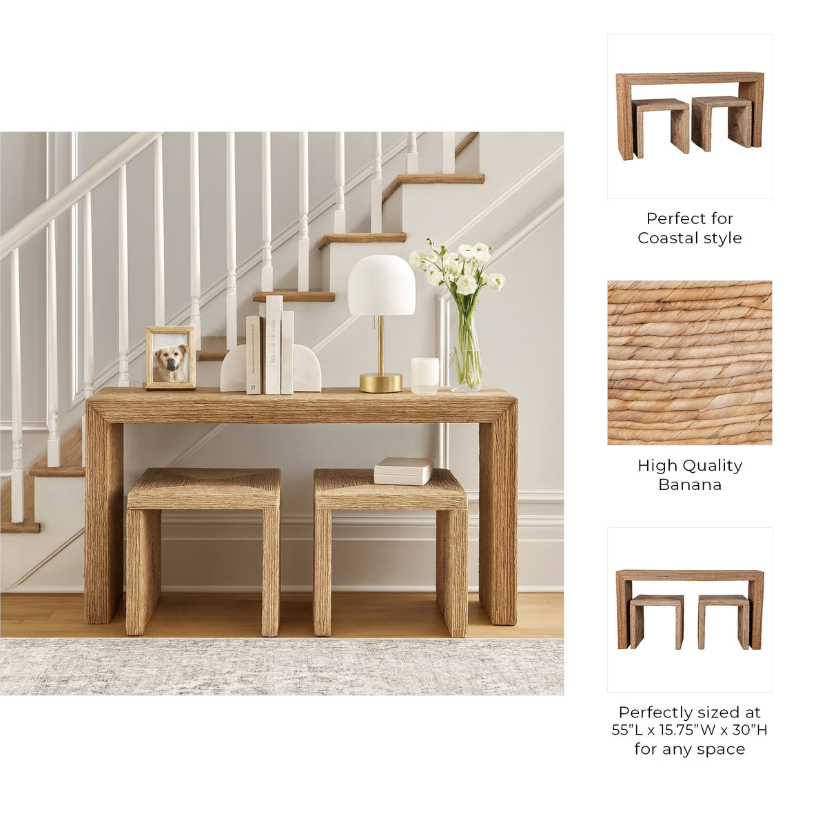 Warrenworth Tan/Brown Consoles (Set of 3)